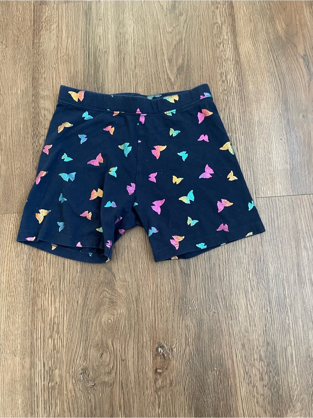 Members Mark Navy Butterfly Print Cartwheel Shorts Girls Size 7/8